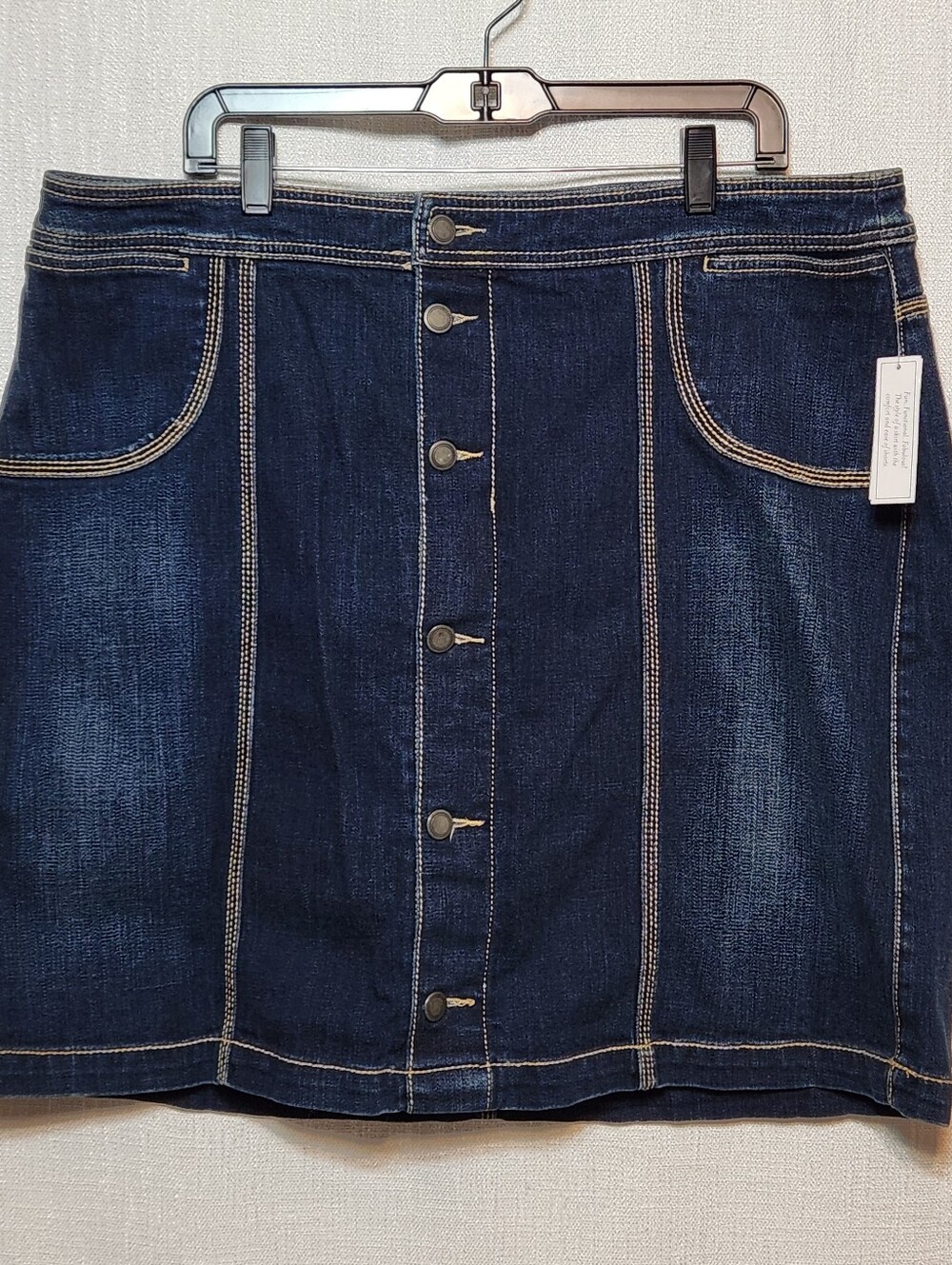 New CJ Banks Dark Wash Denim Skirt Skort 18W